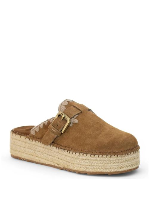 JUTE CLOG PLAIN SUEDE MOU | MU.SW641000ACOGNAC